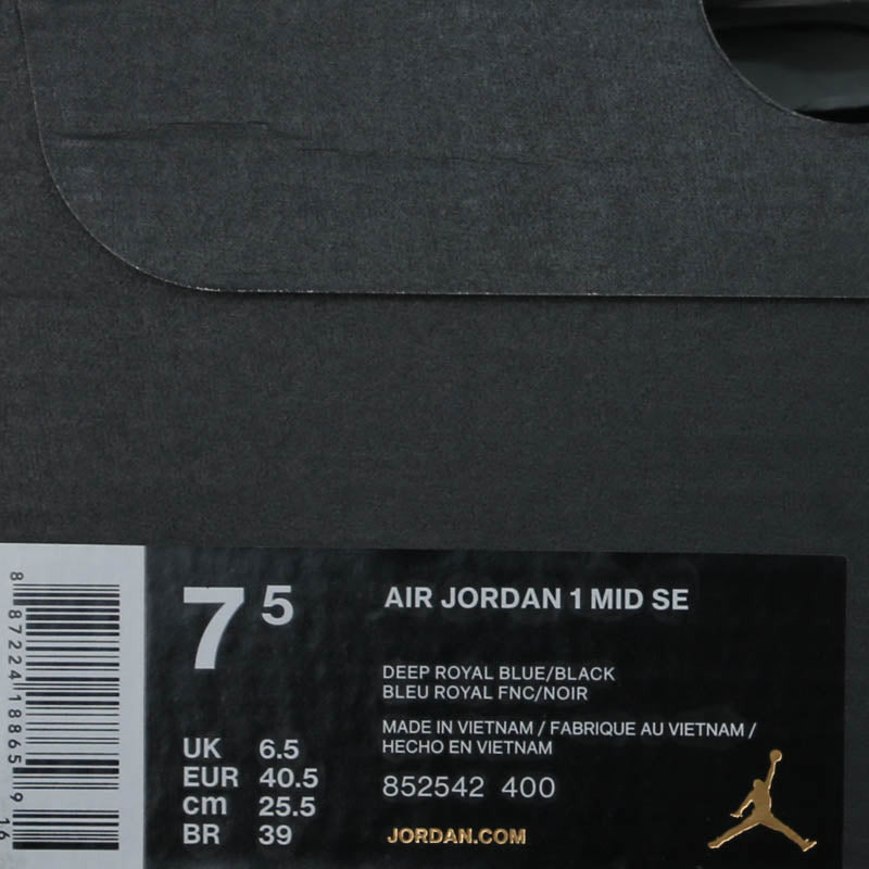 Nike Air Jordan 1 Mid SE Deep Royal Blue Black 852542-400 01