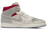 Nike nstuff x Air Jordan 1 Mid Past, Present, Future Sail/Wolf Grey/Gym Red/White CT3443-100 01