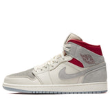 Nike nstuff x Air Jordan 1 Mid Past, Present, Future Sail/Wolf Grey/Gym Red/White CT3443-100 01