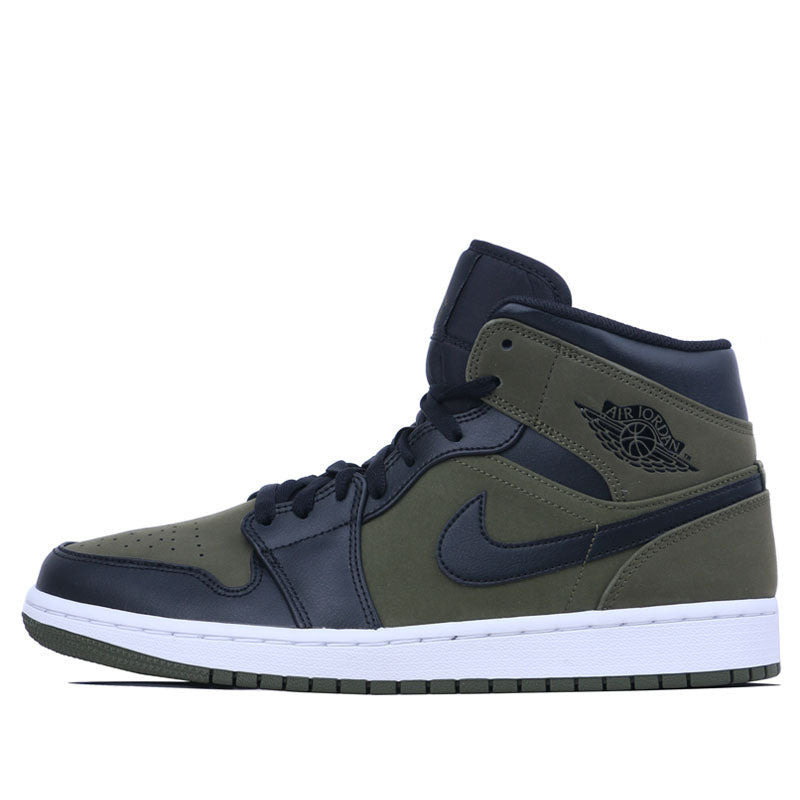 Nike Air Jordan 1 Mid Olive Canvas Black 554724-301 01