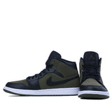 Nike Air Jordan 1 Mid Olive Canvas Black 554724-301 01