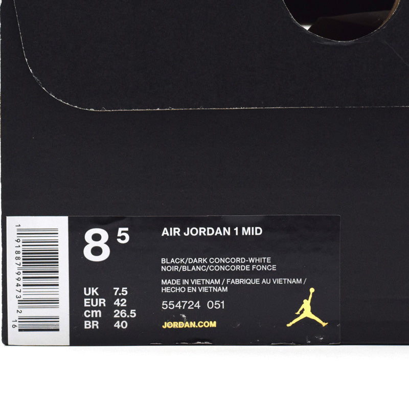 Nike Air Jordan 1 Mid Black Dark Concord 554724-051 01