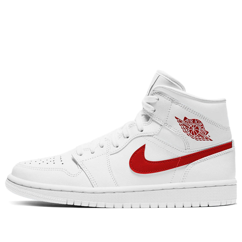 Womens WMNS Air Jordan 1 Mid 'White University Red' White/University Red BQ6472-106 01