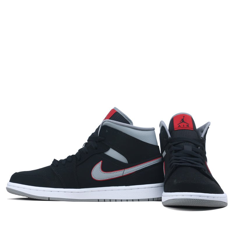 Nike Air Jordan 1 Mid Black Grey Gym Red 554724-060 01