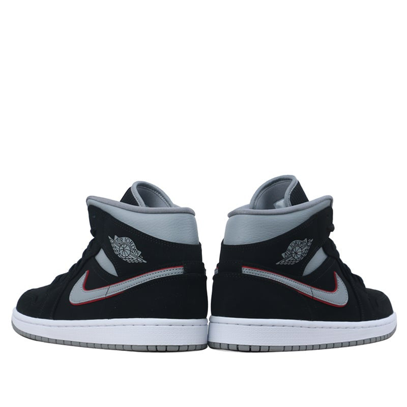 Nike Air Jordan 1 Mid Black Grey Gym Red 554724-060 01