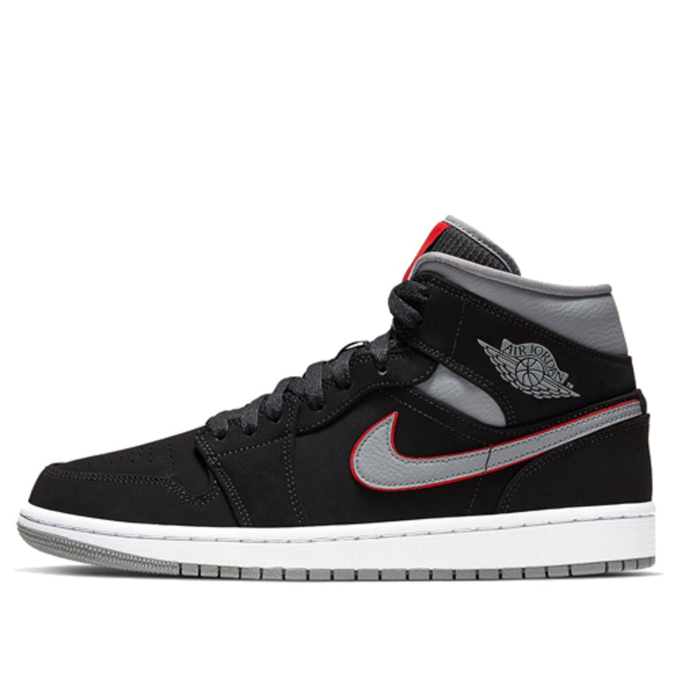 Nike Air Jordan 1 Mid Black Grey Gym Red 554724-060 01