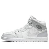 Nike Air Jordan 1 Mid 'Swoosh Logo - Grey Camo' White/Photon Dust/Grey Fog DC9035-100 01