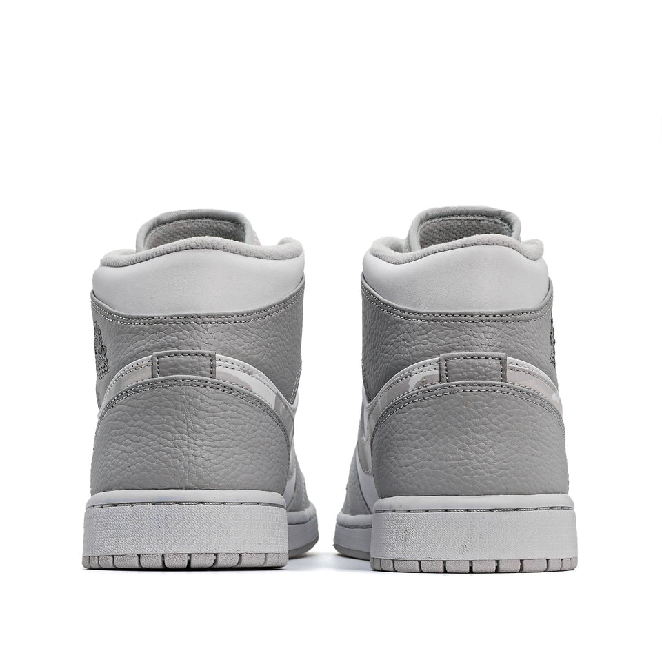 Nike Air Jordan 1 Mid 'Swoosh Logo - Grey Camo' White/Photon Dust/Grey Fog DC9035-100 01