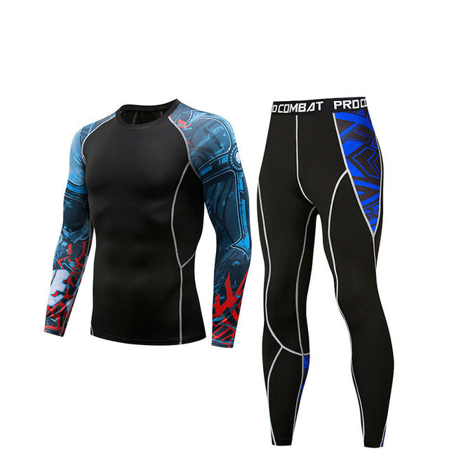 2019 New Men Compression Running jogging Suits Clothes Set