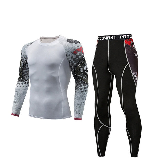 2019 New Men Compression Running jogging Suits Clothes Set