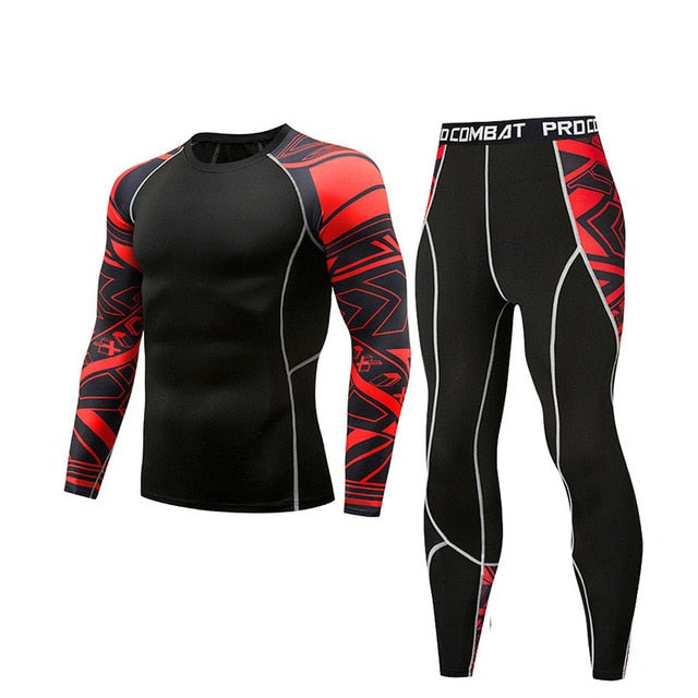 2019 New Men Compression Running jogging Suits Clothes Set