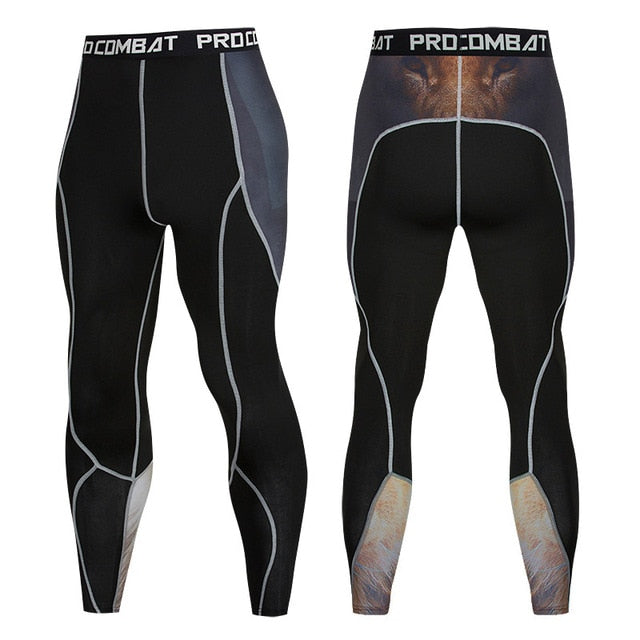 2019 Newest Fashion 3D Print Mens Compression Pants Quick Dry