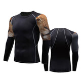 Lion Compression Shirts 3D Print Elastic T Shirt  (Long Sleeve )