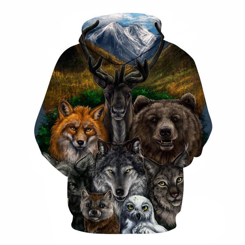 Animal 3D full over print Hoodie