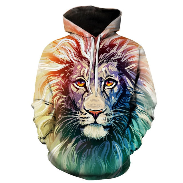 Ancient Lion 3D full over print hoodie L1