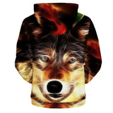 Wolf 3D full over print Hoodie W5
