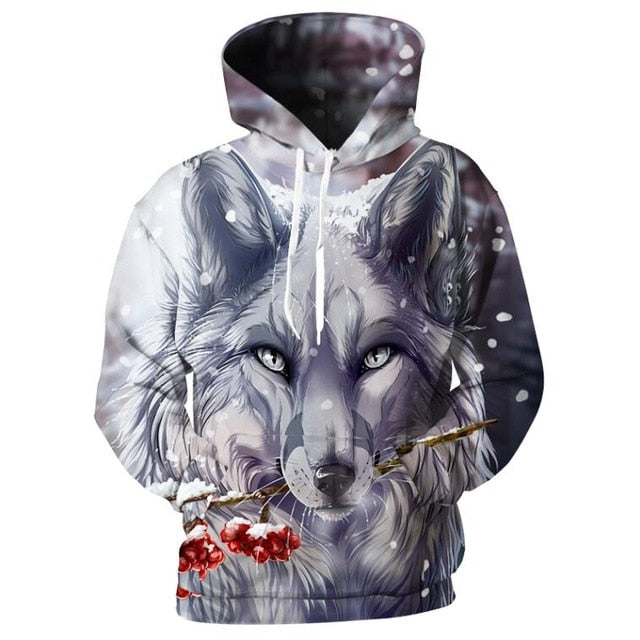 Snow Wolf 3D full over print Hoodie SW2