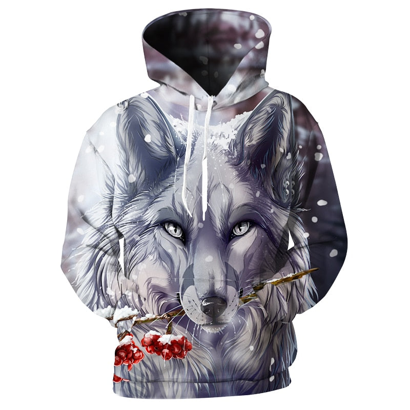 Snow Wolf 3D full over print Hoodie SW2
