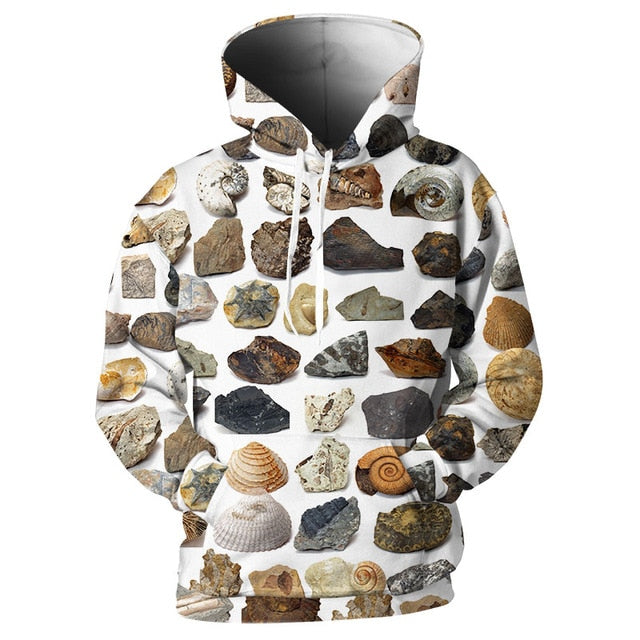 Sweatshirts Men Autumn Winter Hoodies 3D Unisex Tracksuits Print Beach Stone