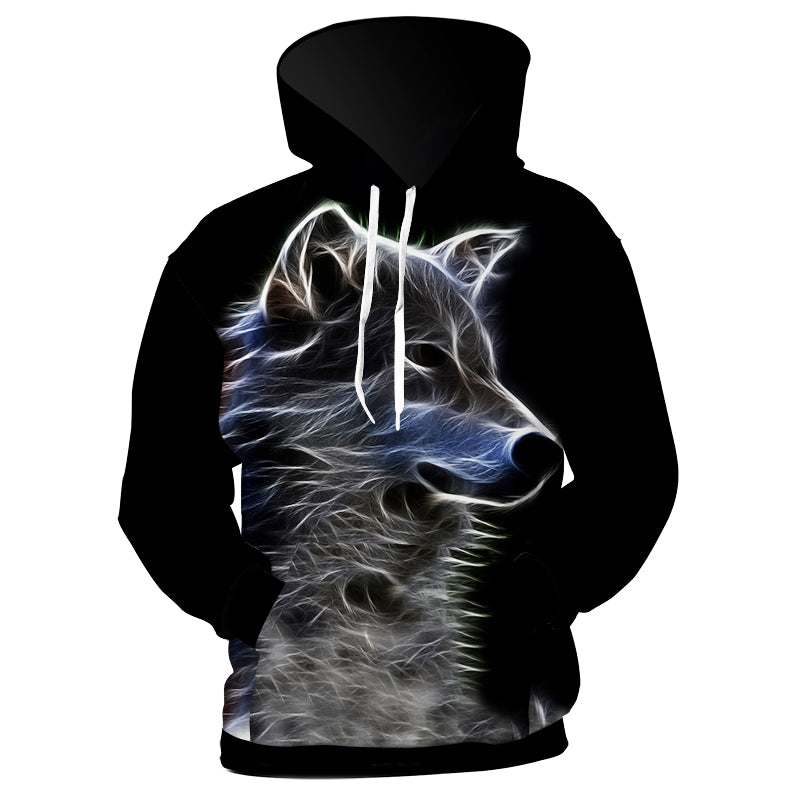 Wolf 3D full over print Hoodie W7