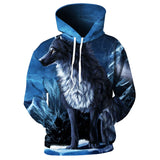 Wolf 3D full over print Hoodie W8