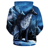 Wolf 3D full over print Hoodie W8