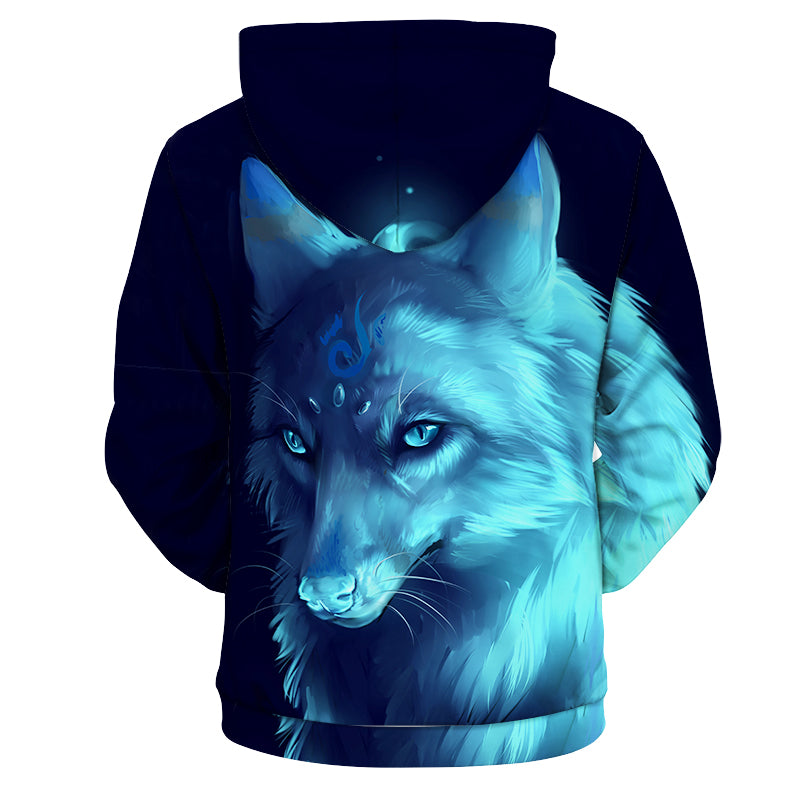 Wolf 3D full over print Hoodie W9