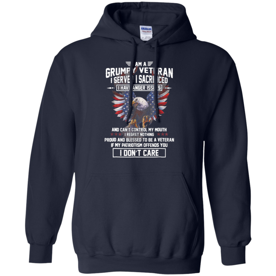 I Am a Grumpy Veteran T-Shirt I Served I Sacrificed