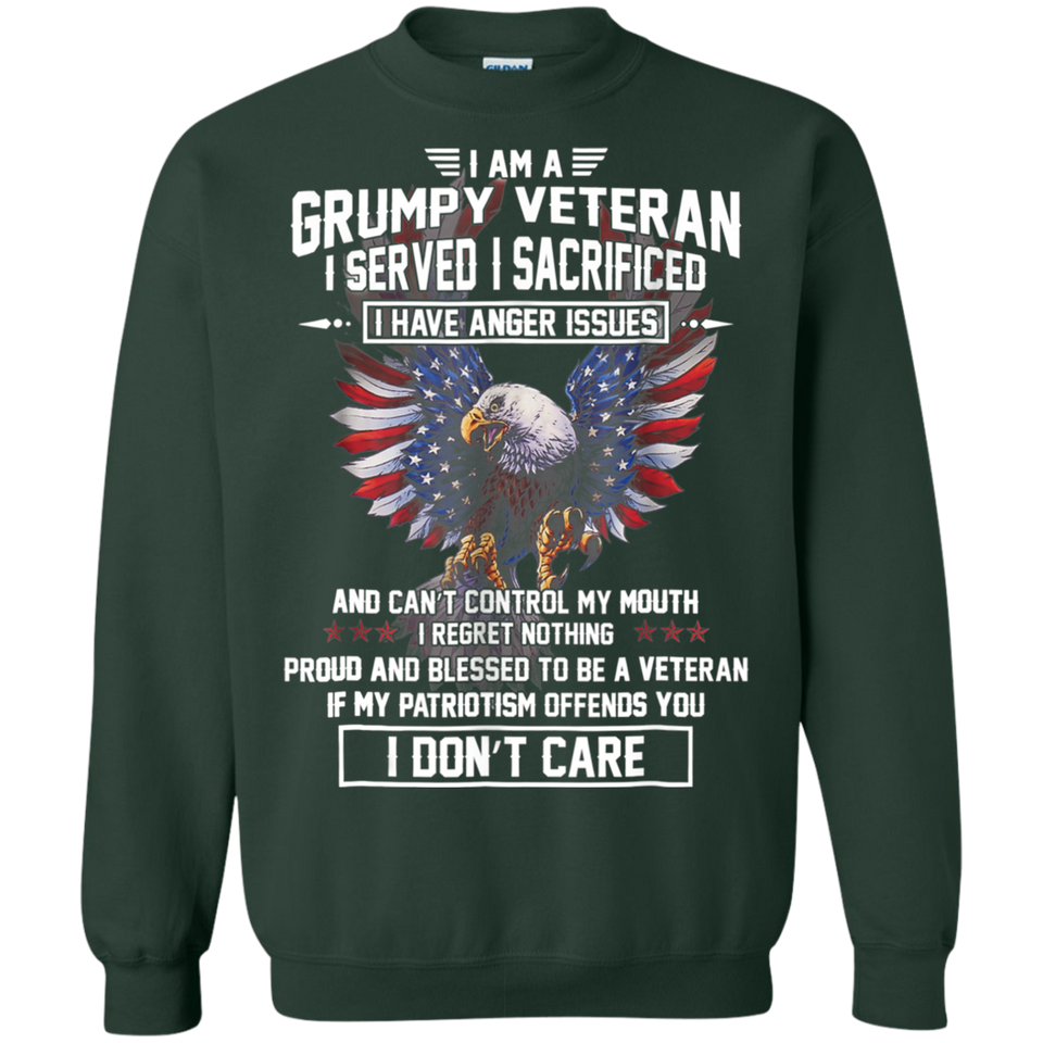 I Am a Grumpy Veteran T-Shirt I Served I Sacrificed