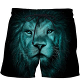 Funny Lion 3D full over print Beach Shorts FL1