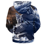 Wolf head  3D full over print Hoodie  WH2