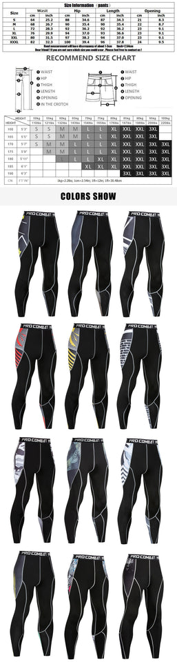 2019 Newest Fashion 3D Print Mens Compression Pants Quick Dry