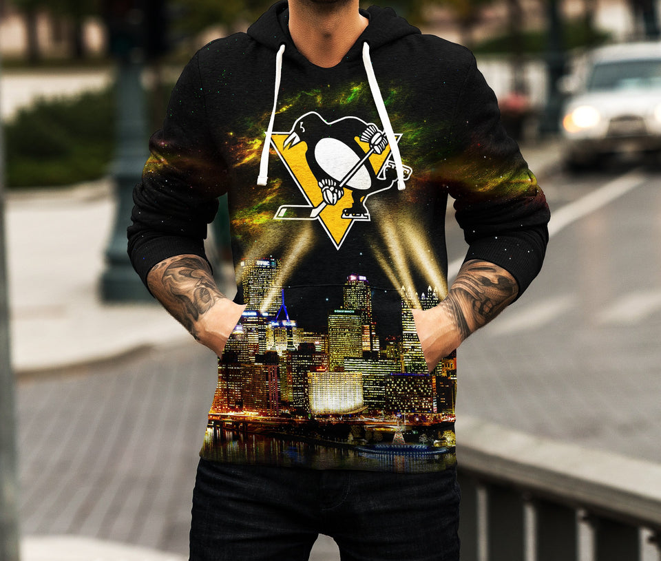 Skyline Pittsburgh Penguins 3D full over print Hoodie, Sweater, TShirt RC-020