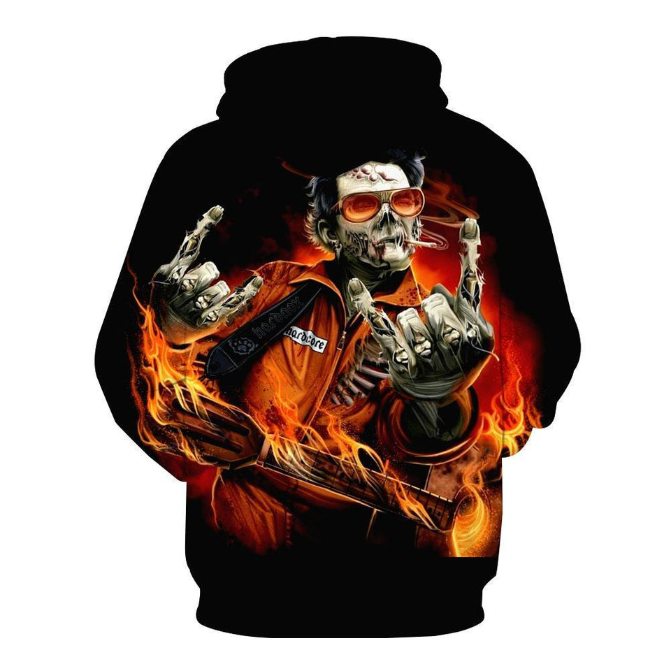 Rock Zombie 3D full over print Hoodie, Sweater, TShirt LK-156