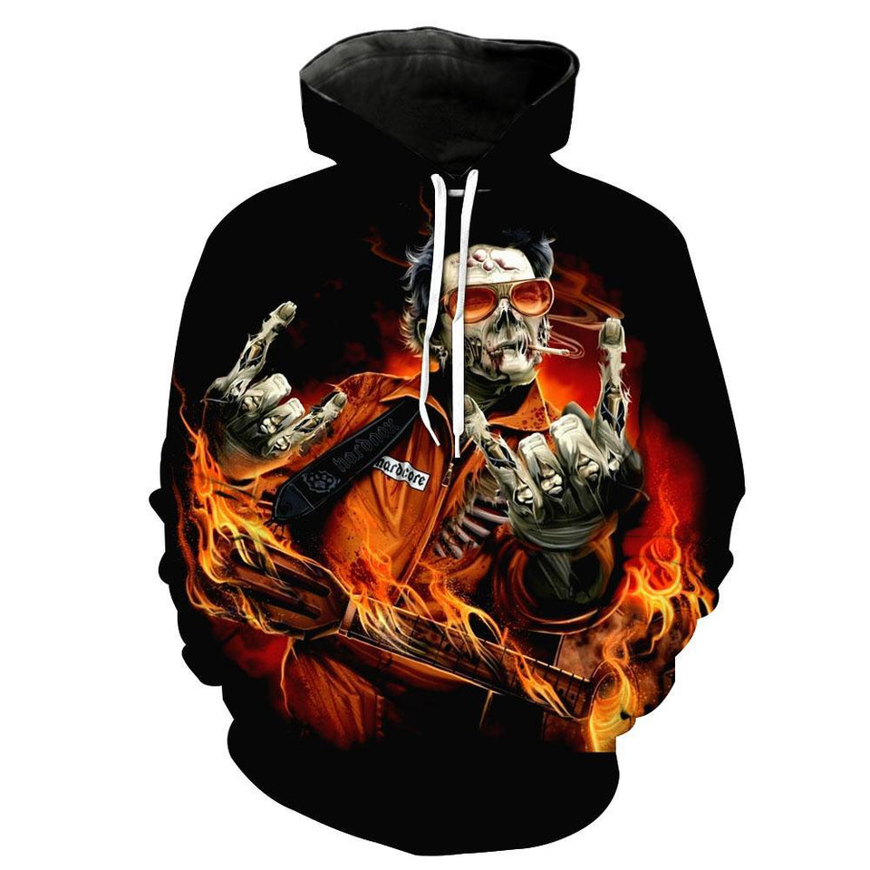 Rock Zombie 3D full over print Hoodie, Sweater, TShirt LK-156