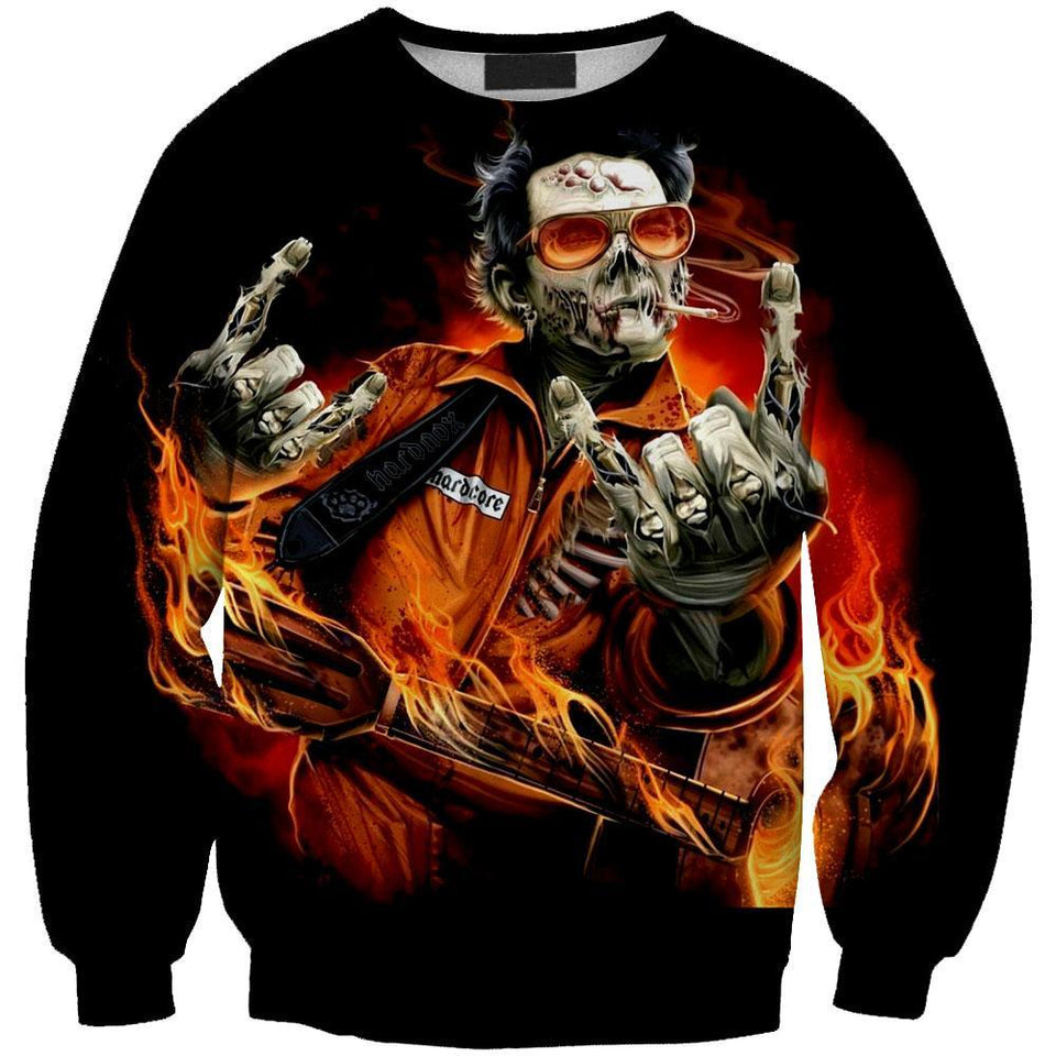 Rock Zombie 3D full over print Hoodie, Sweater, TShirt LK-156