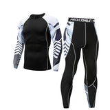 Mens Compression Suits Long Sleeve Shirt+Shorts Fitness Tight Quick Dry