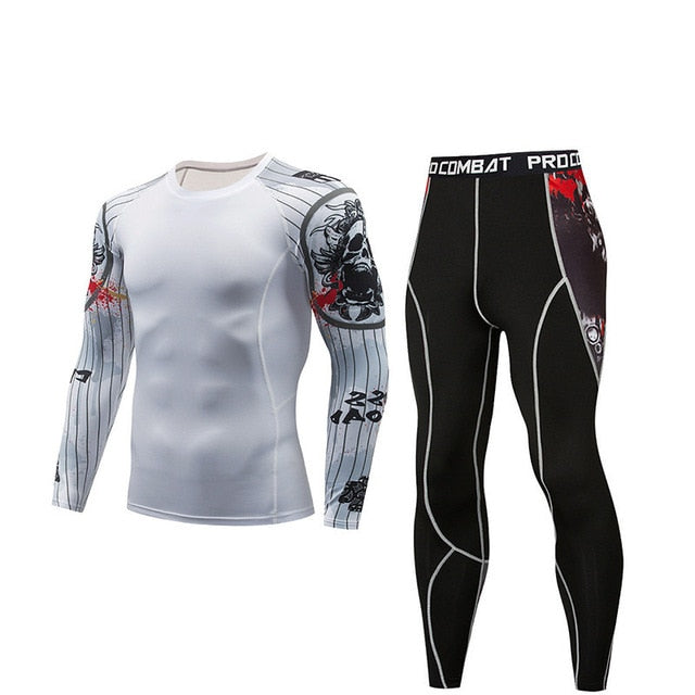 Newest Men Compression Running jogging Suits Clothes Set