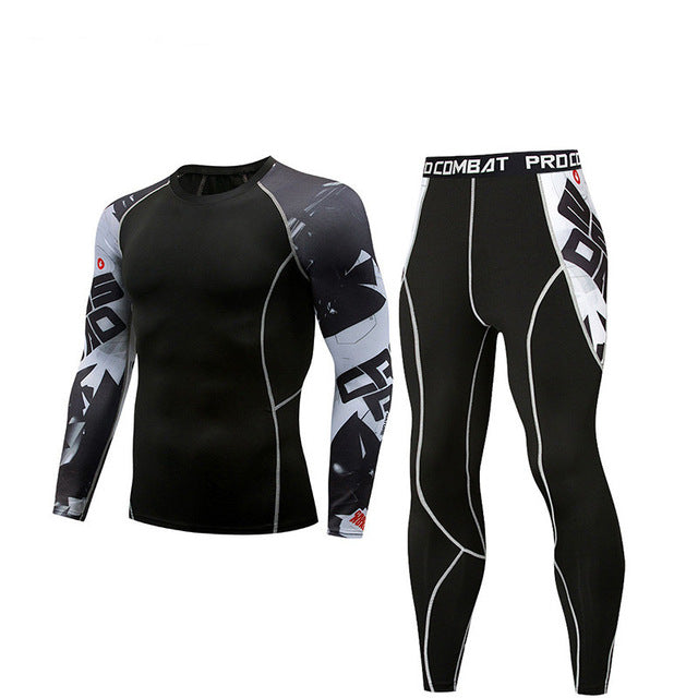 Newest Men Compression Running jogging Suits Clothes Set