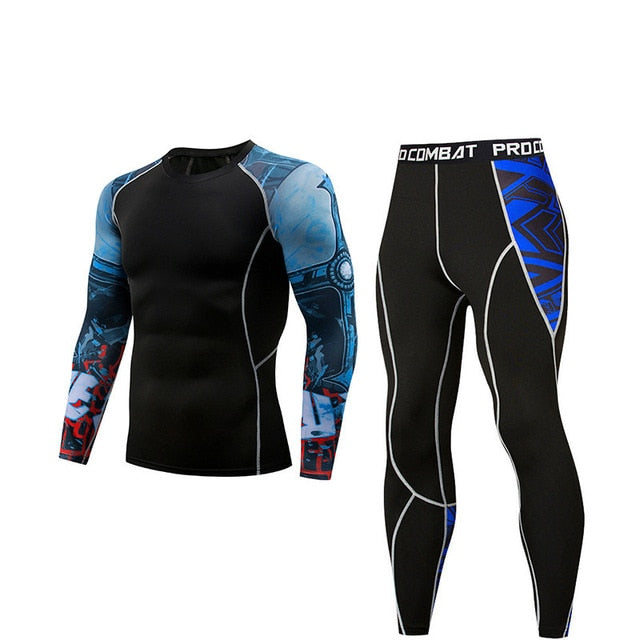 Newest Men Compression Running jogging Suits Clothes Set