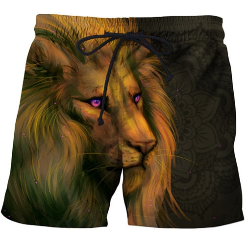 Red Lion 3D full over print Beach Shorts RL1