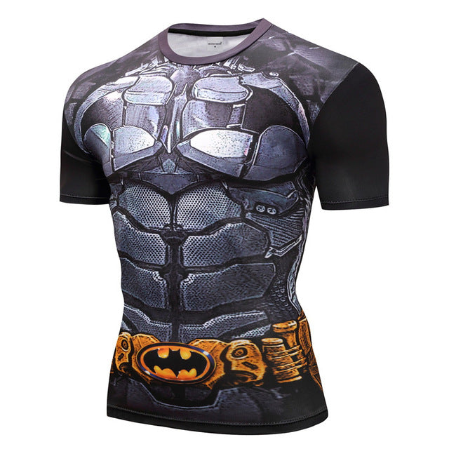 Superman Tshirts Men Compression Shirts