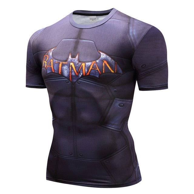 Superman Tshirts Men Compression Shirts