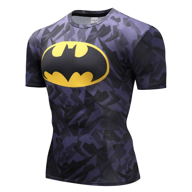Superman Tshirts Men Compression Shirts