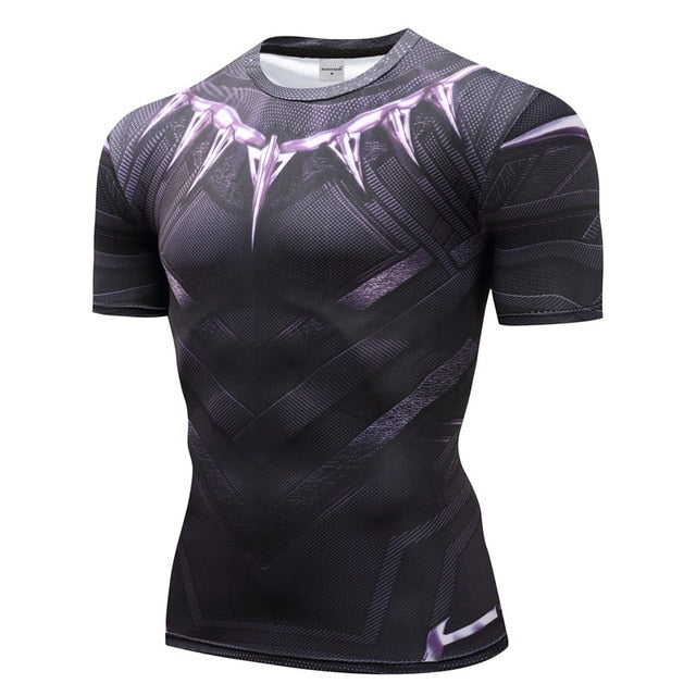 Superman Tshirts Men Compression Shirts