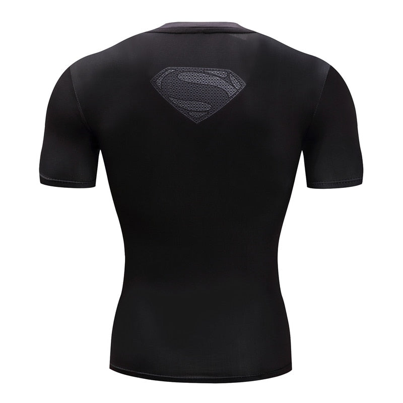Superman Tshirts Men Compression Shirts