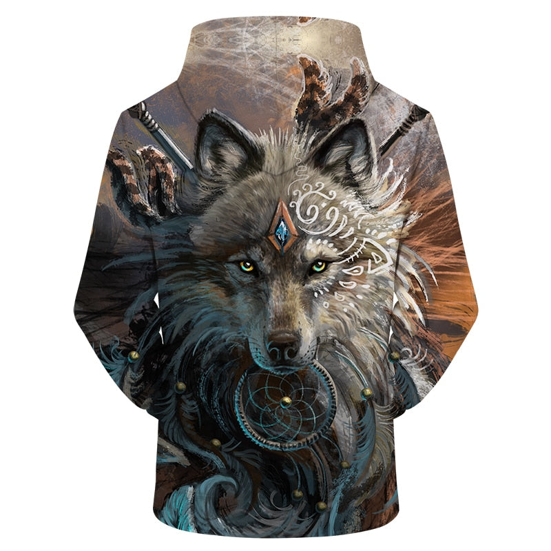 Wolf Warrior 3D full over print Hoodie WW1