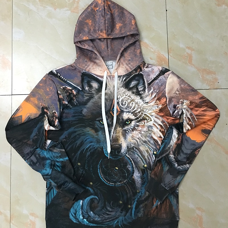Wolf Warrior 3D full over print Hoodie WW1
