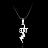 Stainless Steel TCB ELVIS PRESLEY Leather Chain Necklace