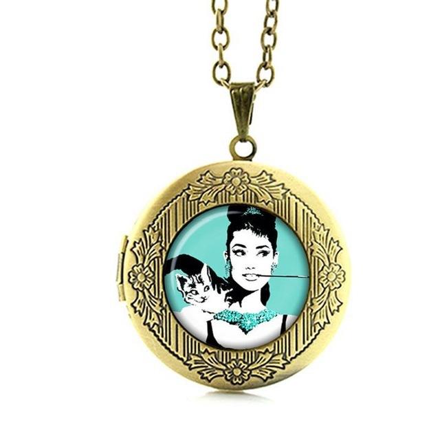 Vintage Elvis Presley locket Pendant The King Rock Jewelry Marilyn Monroe Audrey Hepburn